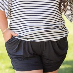 Boutique Simplified Blacked Out Harem Shorts