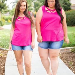 Boutique Simplified Criss Cross You Don't Stop - Fuchsia New Arrivals