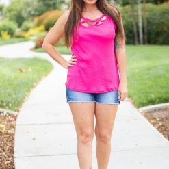 Boutique Simplified Criss Cross You Don't Stop - Fuchsia New Arrivals