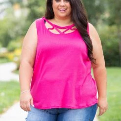 Boutique Simplified Criss Cross You Don't Stop - Fuchsia New Arrivals