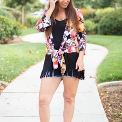 Boutique Simplified Swooning Open Face Kimono