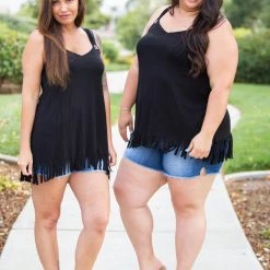 Boutique Simplified Fringed To Perfection Tunic