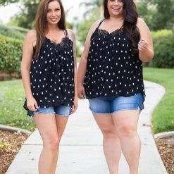 Boutique Simplified Dotting Around Lace Trim Cami New Arrivals