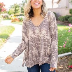 Boutique Simplified New Arrivals Chocolate Delight Long Sleeve Top