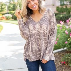 Boutique Simplified New Arrivals Chocolate Delight Long Sleeve Top