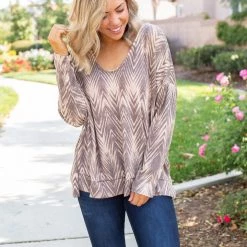 Boutique Simplified New Arrivals Chocolate Delight Long Sleeve Top