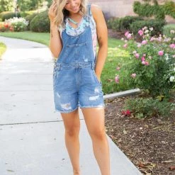 Boutique Simplified Perfect Distressed Overalls