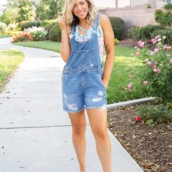 Boutique Simplified Perfect Distressed Overalls
