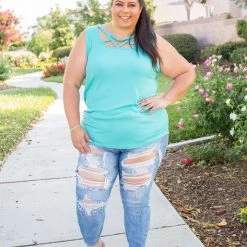 Boutique Simplified New Arrivals Criss Cross You Don't Stop - Mint