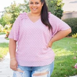 Boutique Simplified Polka My Dot Short Sleeve Top New Arrivals