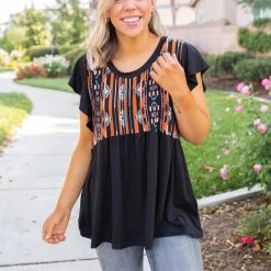 Boutique Simplified Desert Nights Flutter Sleeve New Arrivals