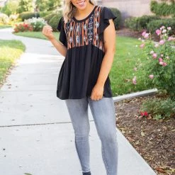 Boutique Simplified Desert Nights Flutter Sleeve New Arrivals