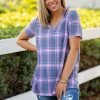 Boutique Simplified Country Club Plaid Short Sleeve