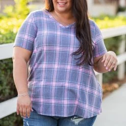 Boutique Simplified Country Club Plaid Short Sleeve