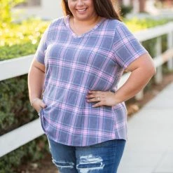 Boutique Simplified Country Club Plaid Short Sleeve