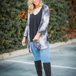 Boutique Simplified Faded To Perfection Kimono Cardigan