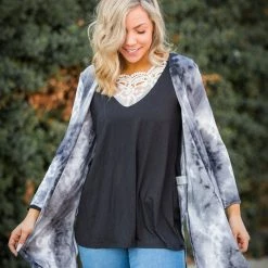 Boutique Simplified Faded To Perfection Kimono Cardigan