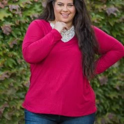 Boutique Simplified Entwined With You Long Sleeve Top In Red