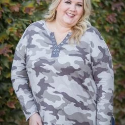 Boutique Simplified Eye On You Long Sleeve Top