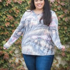 Boutique Simplified Sky Gazing Long Sleeve Top