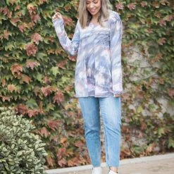 Boutique Simplified Sky Gazing Long Sleeve Top