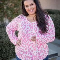 Boutique Simplified Pretty In Pink Waffle Knit Top New Arrivals