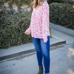 Boutique Simplified Pretty In Pink Waffle Knit Top New Arrivals