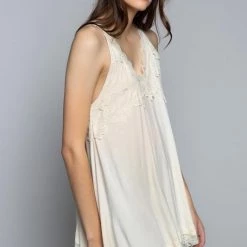 Iris & Rainbow Boutique #L57 Queen Angeline Lacey Brown Top