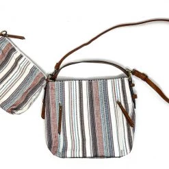 Iris & Rainbow Boutique #M1816CN(NRS) Alexa Canvas 2-in-1 Hobo Bag W/ Dual Zip Compartment