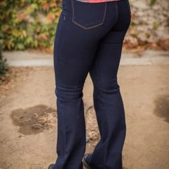 Boutique Simplified Daydreaming Dark Denim Flare Jeans New Arrivals