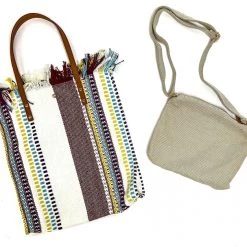 Iris & Rainbow Boutique #M2091STRP(NRS) Madison Handwoven Striped Tote New Arrivals