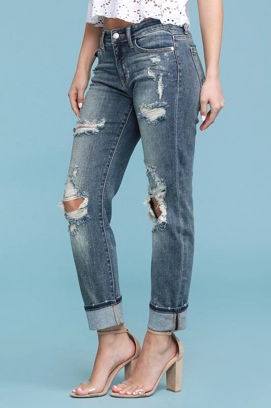 Iris & Rainbow Boutique #81 Beach Splash Judy Blue Boyfriend Jeans 7 Iris & Rainbow Boutique #81 Beach Splash Judy Blue Boyfriend Jeans