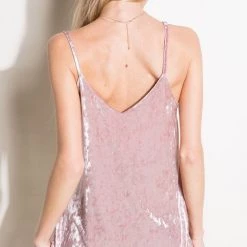 Iris & Rainbow Boutique #884 Sexy Crushed Velvet Cami (Mauve) New Arrivals