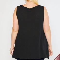 Iris & Rainbow Boutique New Arrivals #M544 Angeline Henley Tunic (Black)