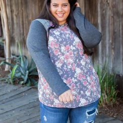 Boutique Simplified Ring Around The Roses Long Sleeve Top