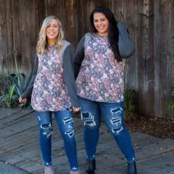 Boutique Simplified Ring Around The Roses Long Sleeve Top