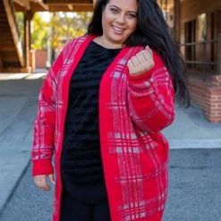 Boutique Simplified Mad About Plaid Sweater Cardigan