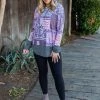 Boutique Simplified Purple Patchwork Hoodie