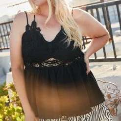 Boutique Simplified Opal Lace Trim Cami Top In Black 21 Boutique Simplified Opal Lace Trim Cami Top In Black