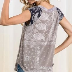 Boutique Simplified Paisley Mae Short Sleeve Top New Arrivals