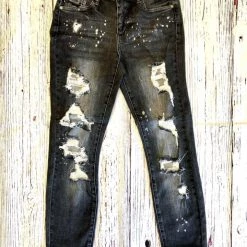 Iris & Rainbow Boutique #H21 Splash In The Dark Judy Blue Boyfriend Jeans