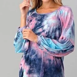 Boutique Simplified Blown Away Tie Dye Long Sleeve