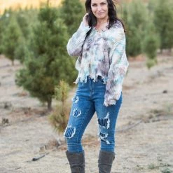 Boutique Simplified New Arrivals Chocolate Truffles Frayed Sweater