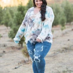 Boutique Simplified New Arrivals Chocolate Truffles Frayed Sweater