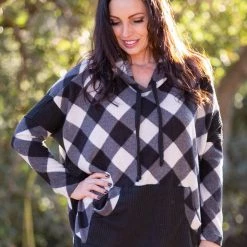 Boutique Simplified New Arrivals Check Me If You Can Knit Sweater