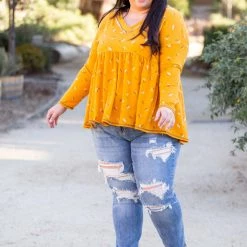 Boutique Simplified Golden Sunrise Babydoll Top New Arrivals
