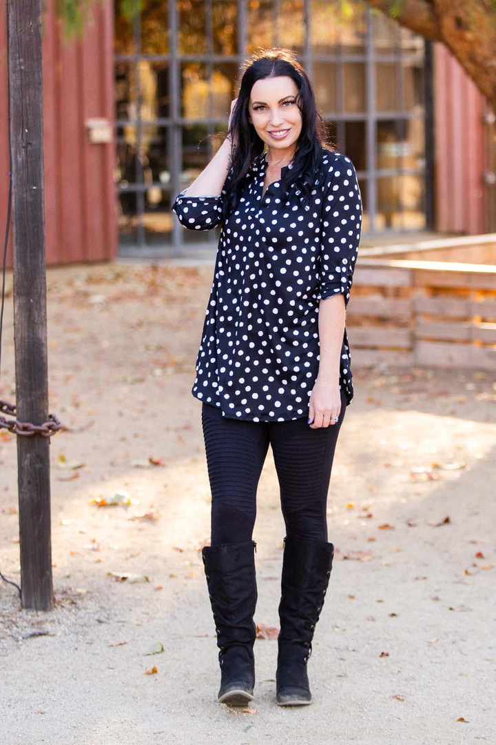 Boutique Simplified Dot Off The Press 3/4 Sleeve Top 8 Boutique Simplified Dot Off The Press 3/4 Sleeve Top