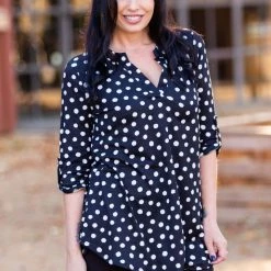 Boutique Simplified Dot Off The Press 3/4 Sleeve Top 13 Boutique Simplified Dot Off The Press 3/4 Sleeve Top