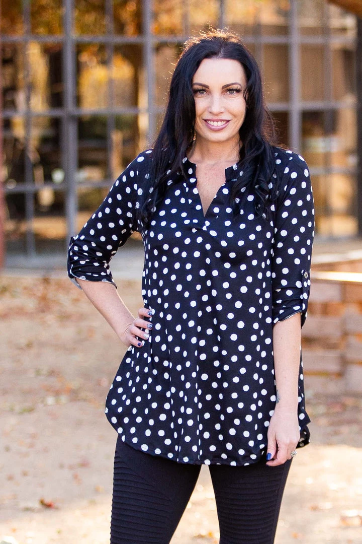 Boutique Simplified Dot Off The Press 3/4 Sleeve Top 6 Boutique Simplified Dot Off The Press 3/4 Sleeve Top
