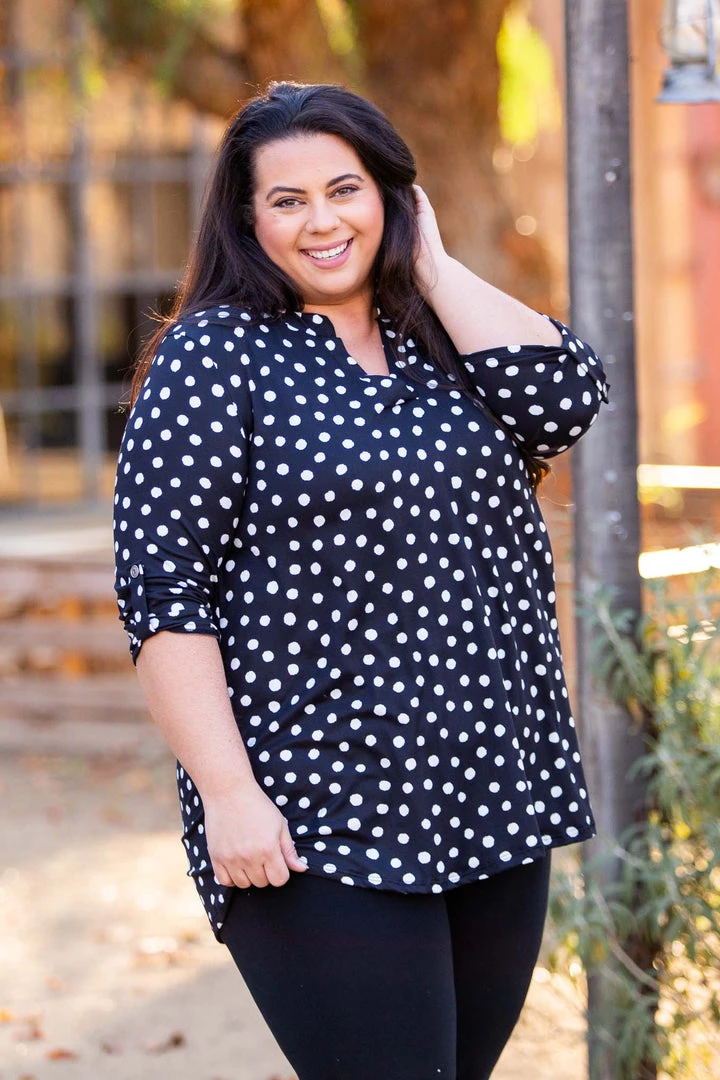 Boutique Simplified Dot Off The Press 3/4 Sleeve Top 5 Boutique Simplified Dot Off The Press 3/4 Sleeve Top